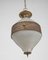 Lampada a sospensione vintage in ottone e vetro, anni '50, Immagine 4