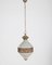 Vintage Brass & Glass Pendant Lamp, 1950s, Image 1