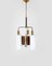 Vintage Messing & Glas Deckenlampe, 1950er 1