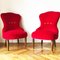 Antique Red Velvet Lounge Chairs, 1900s, Set of 2 3