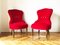 Antique Red Velvet Lounge Chairs, 1900s, Set of 2 1