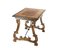 19th Century Spanish Baroque Side Table with Marquetry Top and Wrought Iron Stretchers 1