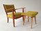 Vintage Lady's Armchair with Footrest, Czechoslovakia, 1940s, Set of 2 8