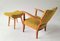 Vintage Lady's Armchair with Footrest, Czechoslovakia, 1940s, Set of 2 7