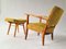 Vintage Lady's Armchair with Footrest, Czechoslovakia, 1940s, Set of 2 6