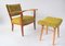 Vintage Lady's Armchair with Footrest, Czechoslovakia, 1940s, Set of 2 1