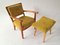 Vintage Lady's Armchair with Footrest, Czechoslovakia, 1940s, Set of 2 4