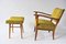 Vintage Lady's Armchair with Footrest, Czechoslovakia, 1940s, Set of 2 2