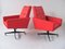 Vintage Red Swivel Armchairs in with Wheels from Dřevotvar Pardubice, Czechoslovakia, 1970s, Set of 2 9
