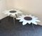 Italian Daisy Flowers Nesting Tables in Glass by Glas Italia, Set of 2 1