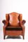 Poltrona Wingback in pelle color cognac, Danimarca, anni '40, Immagine 1