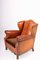 Wingback Chair in Cognac Leather, Denmark, 1940s 2