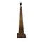 Hammered Brass and Chrome Plates on Wood Table Lamp in a Shape of Obelisk by Rodolfo Dubarry. Marbella Spain 1980s 2
