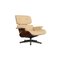 Cream Leather Lounge Armchair by Charles & Ray Eames for Vitra 1