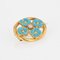 French Turquoise Enamelled Flower Brooch in 18K Yellow Gold with Natural Pearl, 1900s 7