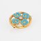 French Turquoise Enamelled Flower Brooch in 18K Yellow Gold with Natural Pearl, 1900s, Image 7