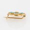 French Turquoise Enamelled Flower Brooch in 18K Yellow Gold with Natural Pearl, 1900s 6