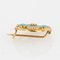 French Turquoise Enamelled Flower Brooch in 18K Yellow Gold with Natural Pearl, 1900s, Image 6