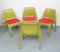 German Red and Green Plastic Chairs, 1970s, Set of 4 2