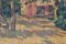Guillem Bergnes, Jardin Impressionniste avec Fleur Jaune, 20ème Siècle, Huile sur Toile, Encadrée 7