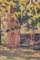 Guillem Bergnes, Giardino impressionista con fiori gialli, XX secolo, Olio su tela, Incorniciato, Immagine 4
