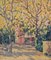 Guillem Bergnes, Impressionist Garden with Yellow Blossom, 20th-Century, Oil on Canvas, Framed, Image 1