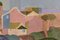 Italian Cubist Landscape, 20th-Century, Acrylic on Board, Framed 5