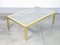 Low Coffee Table in Golden Metal and Glass, Image 2