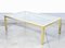 Low Coffee Table in Golden Metal and Glass, Image 3