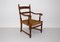 Vintage Ashwood Armchair with Cord Seat 2