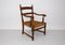 Vintage Ashwood Armchair with Cord Seat, Image 2