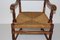 Vintage Eschenholz Armlehnstuhl mit Cord Sitz 6