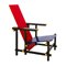 Silla auxiliar en rojo y azul de Gerrit T. Rietveld para Cassina, Imagen 4