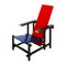 Beistellstuhl in Rot & Blau von Gerrit T. Rietveld für Cassina 1