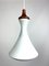 Lámpara colgante Mid-Century de teca y vidrio opalino, años 50, Imagen 2