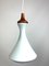 Lámpara colgante Mid-Century de teca y vidrio opalino, años 50, Imagen 3