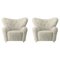 Green Tea Sheepskin The Tired Man Lounge Chair from by Lassen, Set of 2 1