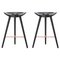 Black Beech and Copper Counter Stools from by Lassen, Set of 2 1