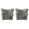 Grey Hallingdal The Tired Man Lounge Chair from by Lassen, Set of 2, Image 1