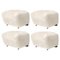 Off White Smoked Oak Sheepskin the Tired Man Footstools from by Lassen, Set of 4 1