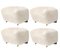 Off White Smoked Oak Sheepskin the Tired Man Footstools from by Lassen, Set of 4 2