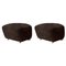 Espresso Natural Oak Sheepskin The Tired Man Footstools from by Lassen, Set of 2 1