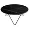Tavolino da caffè O in marmo nero Marquina e acciaio nero di Ox Denmarq, Immagine 1