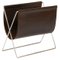 Mocca Leather and Steel Maggiz Magazine Rack by Oxdenmarq 1