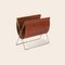 Mocca Leather and Steel Maggiz Magazine Rack by Oxdenmarq 4