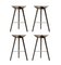 Brown Oak and Stainless Steel Bar Stools from by Lassen, Set of 4 2