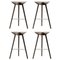 Brown Oak and Stainless Steel Bar Stools from by Lassen, Set of 4 1