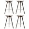 Brown Oak and Stainless Steel Bar Stools from by Lassen, Set of 4, Image 1