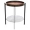 Table Deck en Cuir Mocca en Noyer et Marbre de Carrare Blanc par Ox Denmarq 1