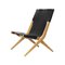 Oak and Black Natural Oiled Leather Saxe Chair from by Lassen 2